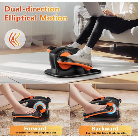 New in Box Under Desk Elliptical Machine Leg Exerciser Pedal Sitting - Picture 3 of 8